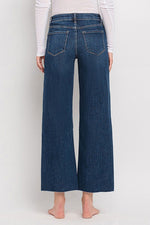 Mid rise cropped wide leg jean