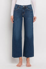 Mid rise cropped wide leg jean