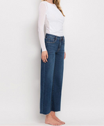 Mid rise cropped wide leg jean