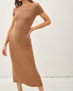 Ordinary day midi dress toffee