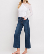 Mid rise cropped wide leg jean