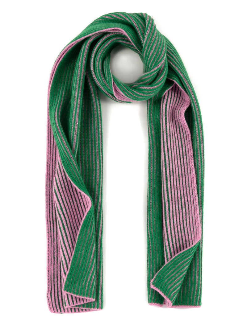 Two tone green/pink holiday scarf