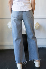 High rise slim wide leg jean