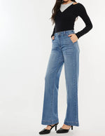 High rise wide leg trouser jean