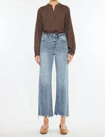 High rise slim wide leg jean