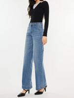 High rise wide leg trouser jean