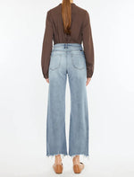 High rise slim wide leg jean