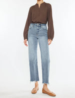 High rise slim wide leg jean