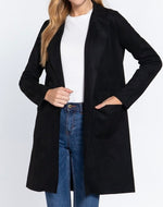 Western glam faux suede jacket black