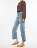 High rise slim wide leg jean