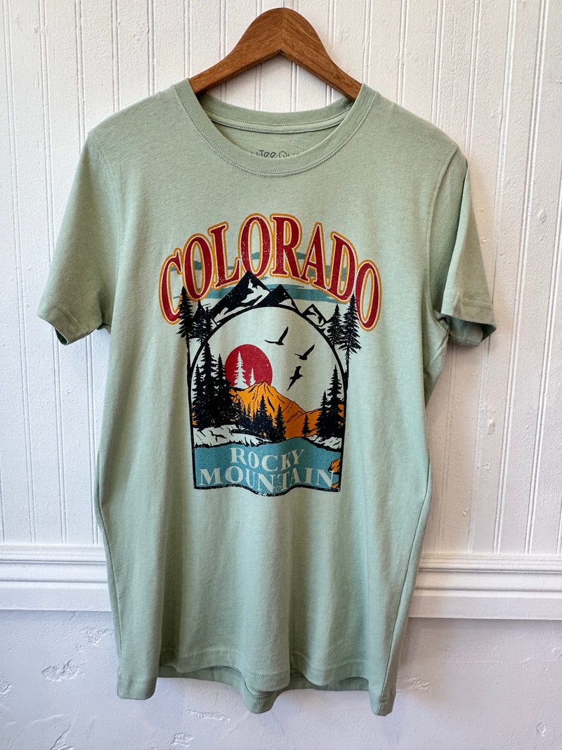 Rocky Mountain Colorado tee- Mint