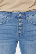 High rise straight leg jean