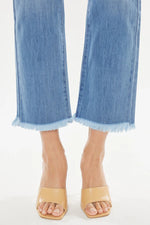 High rise straight leg jean