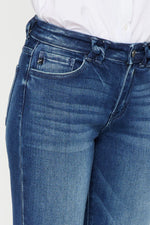 Mid rise slim straight jean