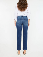 Mid rise slim straight jean