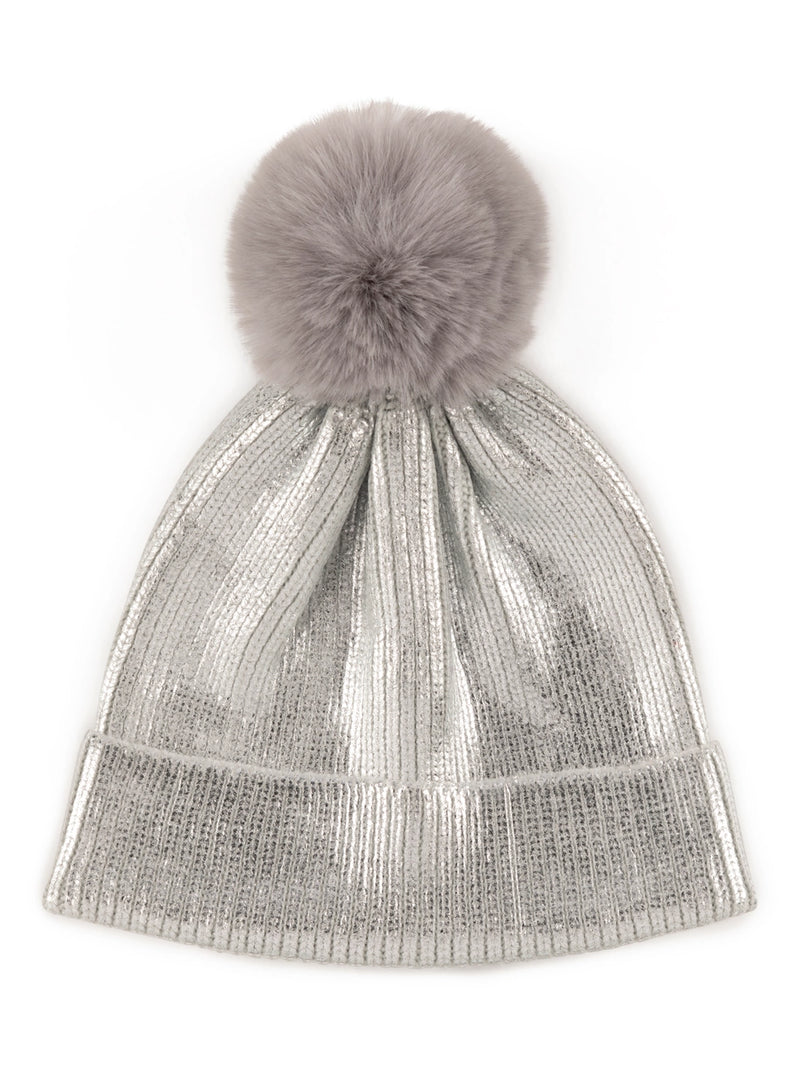 Metallic holiday beanie