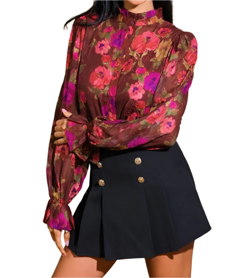 High class floral blouse