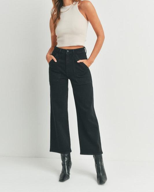 Patch pocket front jeans