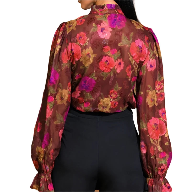 High class floral blouse