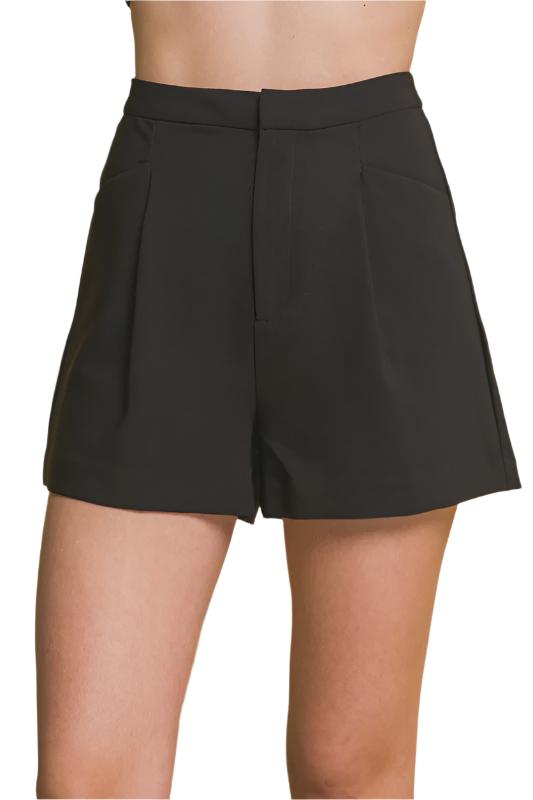 Pleated Waist Woven Shorts